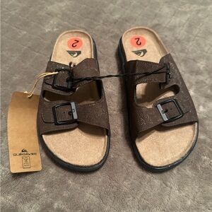 Quiksilver Dark Brown Slide Sandals